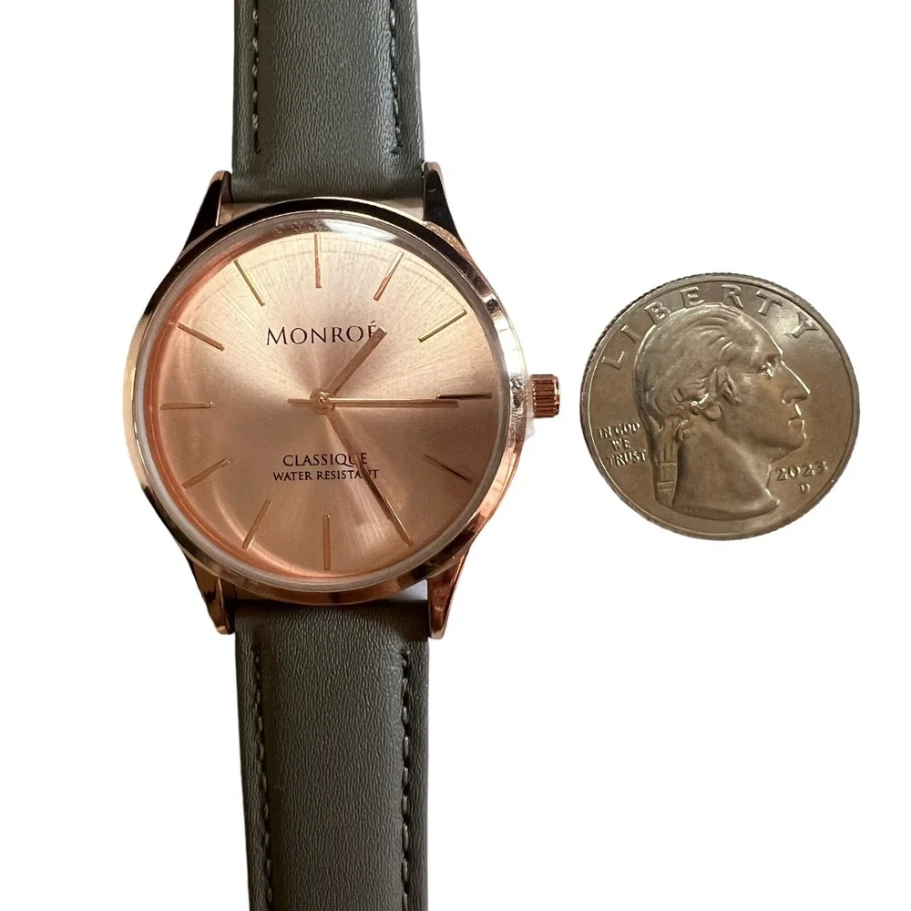 Monroé Women's‎ Watches SOLÉROSE - CHARCOAL LEATHER -Water Resistant - 9 in